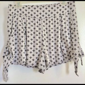 Free People Grey & Black Print Side Tie Shorts